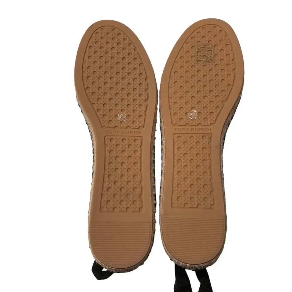 Tory Burch Minnie Ballet Suede Wedge Espadrilles Size 8
